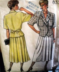 6333 NEW LOOK SS BACK TIED VESTED TOP, PLEAT SKIRT PATTERN 8-18